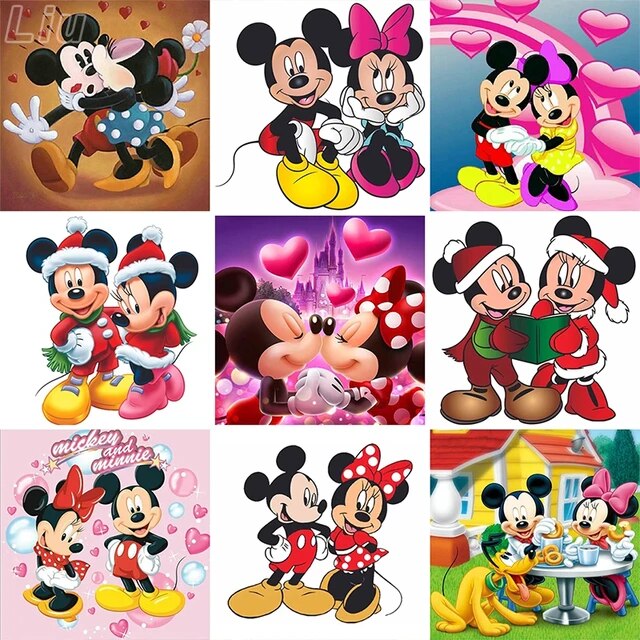 Disney mickey minnie diamond painting cartoon couple in love diamond embroidery cross stitch full drill kit home decor