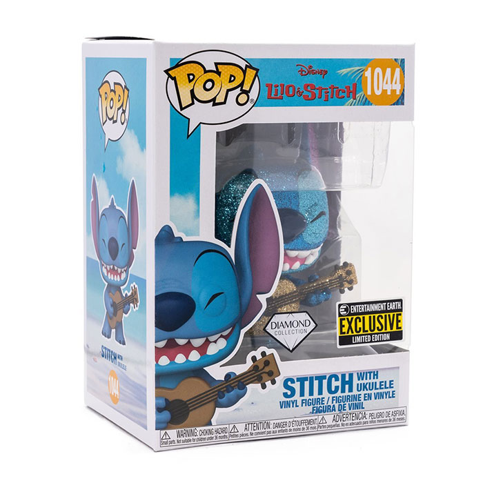Funko pop lilo and stitch stitch with ukulele diamond glitter vinyl figure mind games nada
