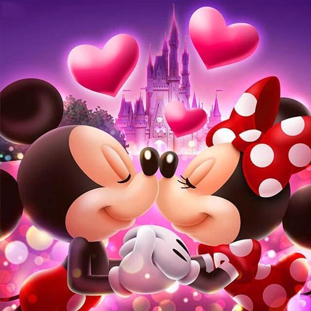 Disney mickey minnie diamond painting cartoon couple in love diamond embroidery cross stitch full drill kit home decor