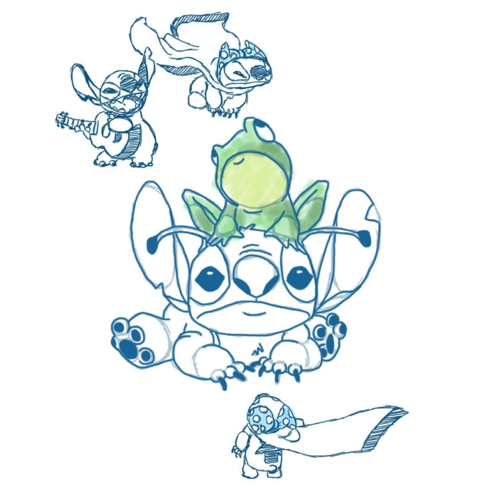 Stitch drawings and pictures for sketching