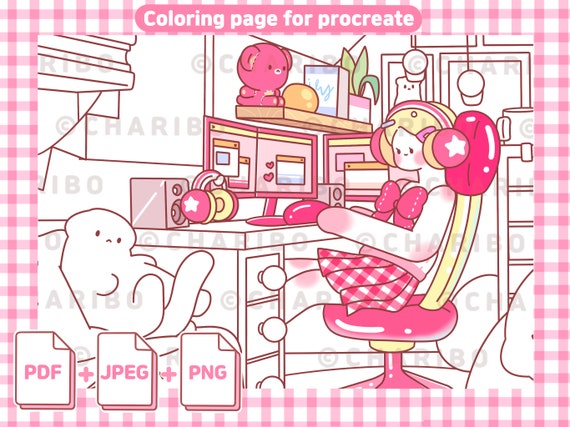Ribos pc room digital coloring pages printable coloring pages adult kids coloring sheet coloring template ipad coloring template