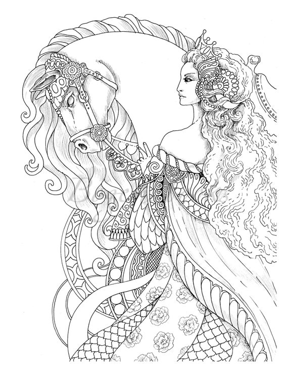 Vintage classic coloring pages ii relaxing coloring pages digital stress relieving designs dragons women beasts fairies and more pdf