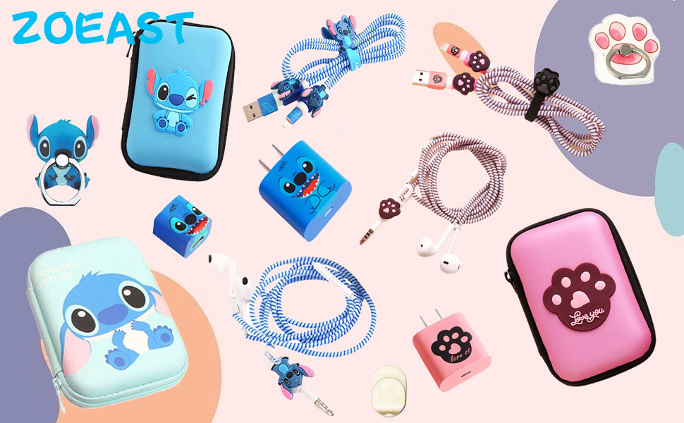 Zostland diy protector data cable w w w usb charger line earphone wire saver organizer patible with iphone pro max xs xr x ipad ipod iwatch stitch