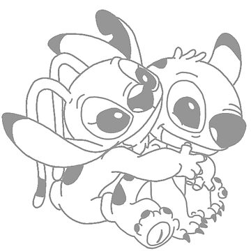 Stitch and angel art print for sale by islobella