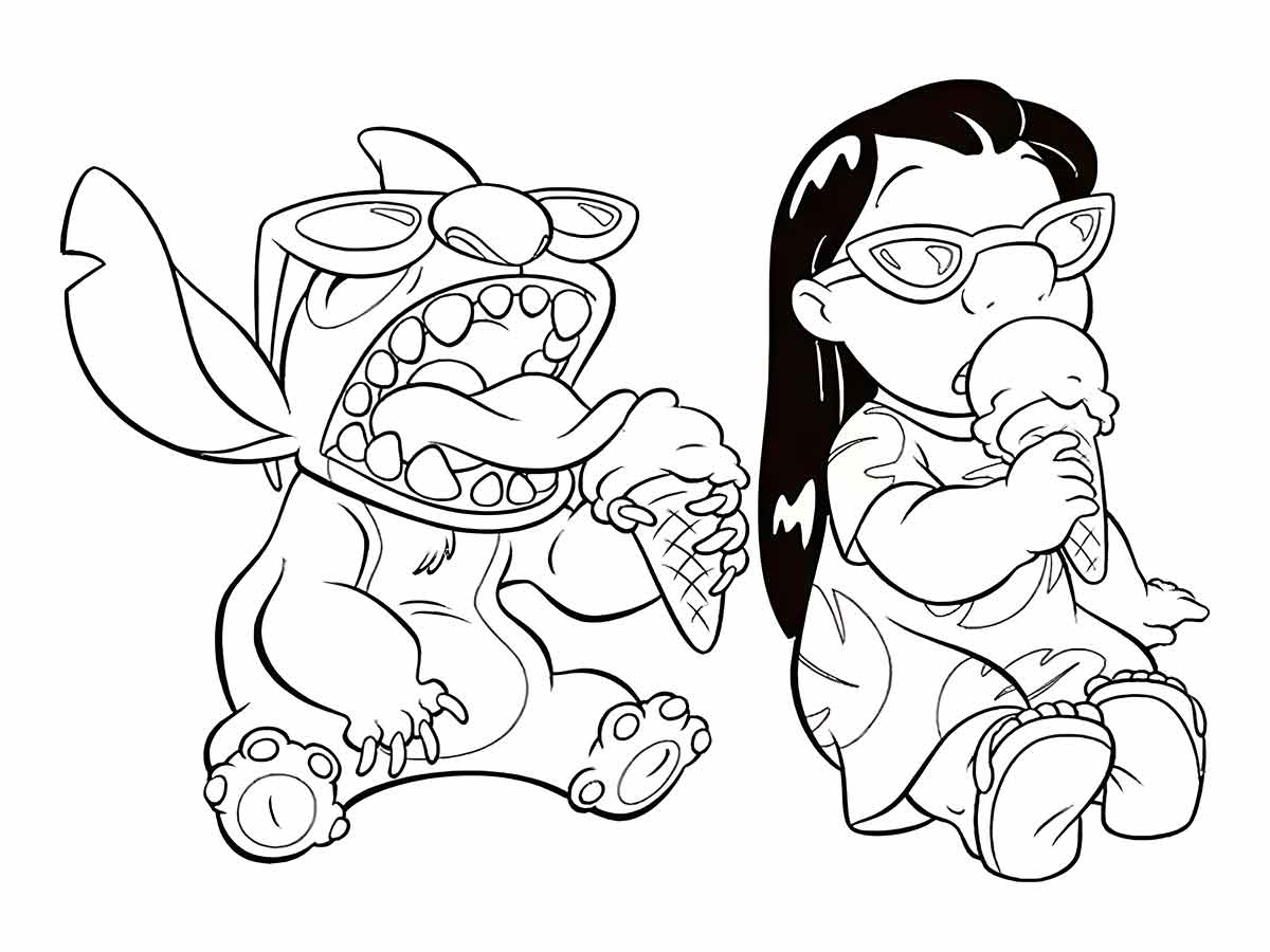 Desenhos de lilo e stitch para colorir