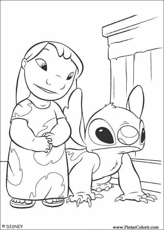 Drawings to paint colour lilo and stitch