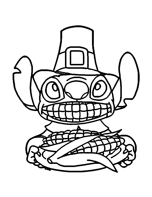 Stitch thanksgiving coloring page coloring page
