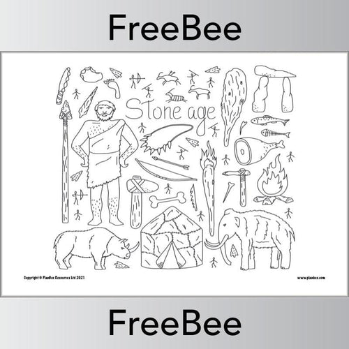 Free stone age colouring sheets by