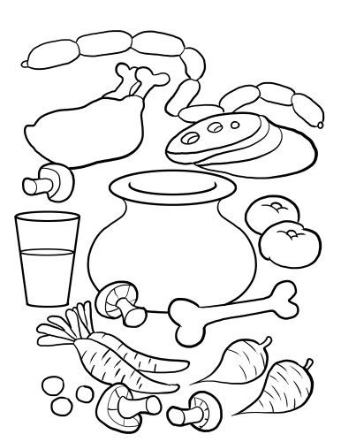 Stone soup coloring pages stone soup book crafts coloring pages