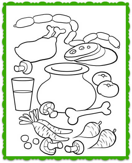 Stone soup coloring page