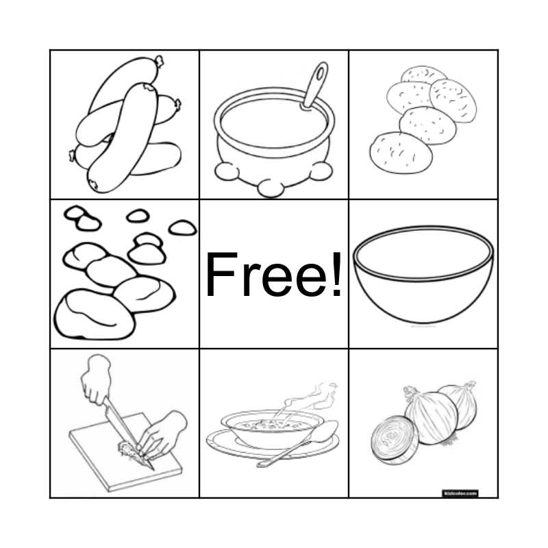 Stone soup bingo card