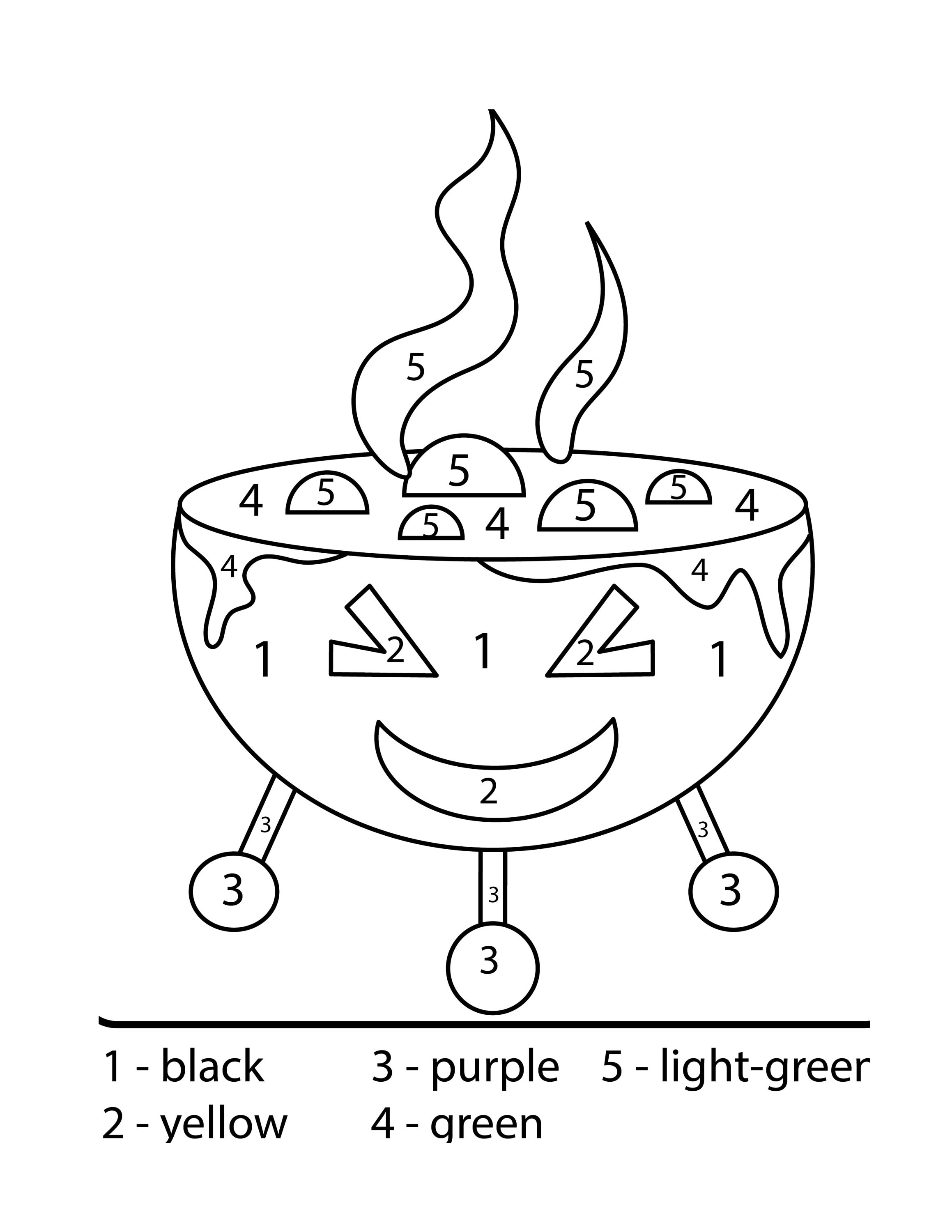 Halloween coloring pages pages coloring by numbers scary halloween figures instant download kids family coloring fun