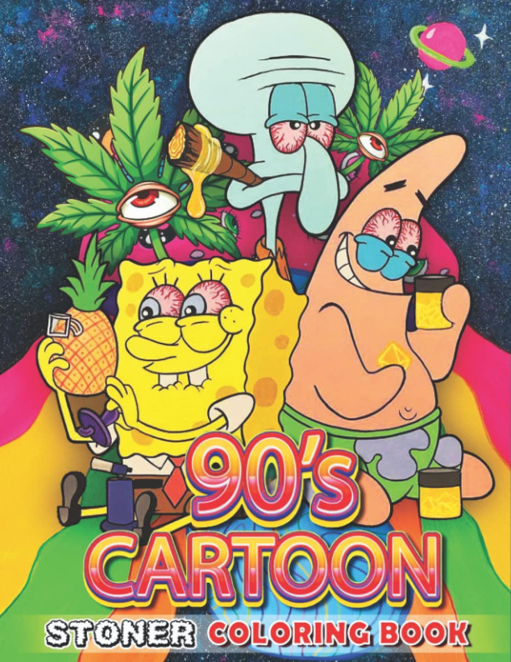 Stoner coloring book for adults funny weed coloring book for adults cartoon trippy coloring book for adults stoner stoner cartoon coloring book perfect stoner gift for men and women by douglas walker