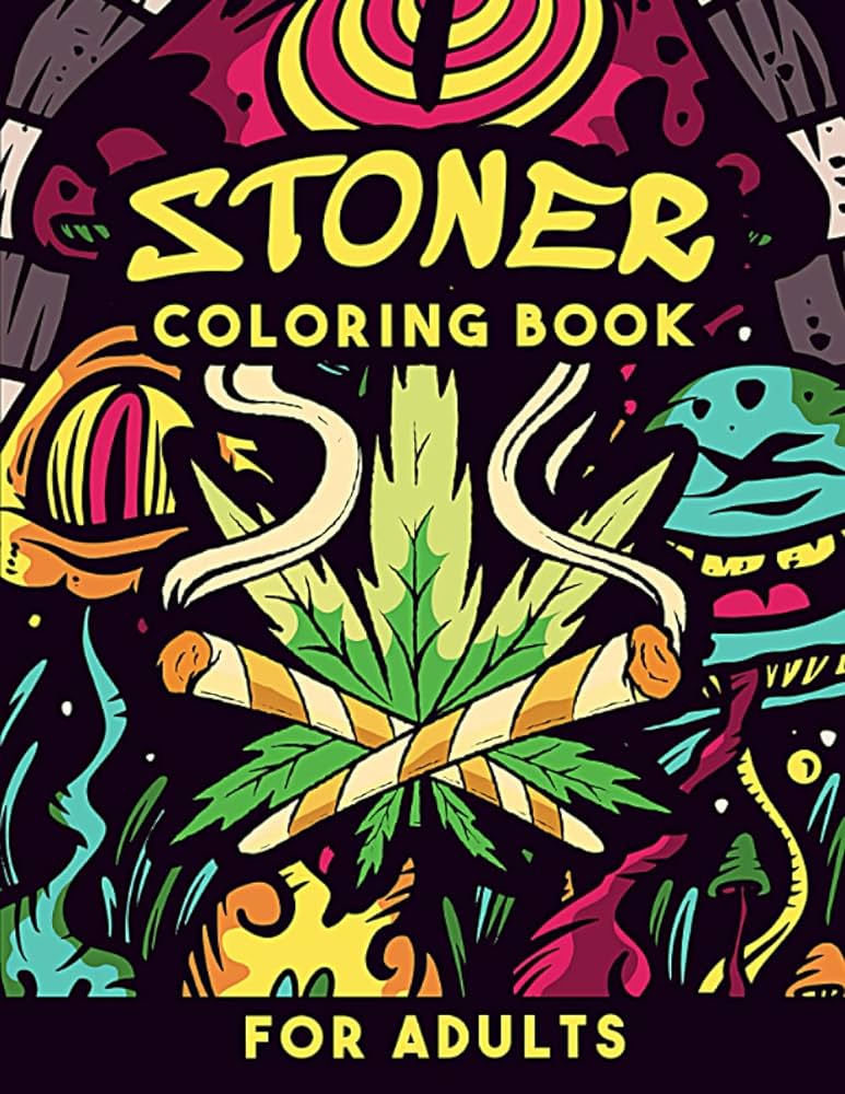 Stoner coloring book for adults cool stoner psychedelic colouring book with trippy hippie designs to color funny stoner gifts for smokers weed lovers men women busters epic