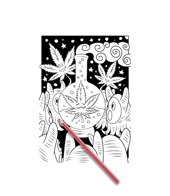 Stoner coloring page colouring page for adults stoner coloring book for adults weed stuff adult coloring book stoner gift marijuana art