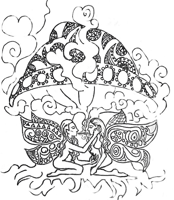 Stoner fairies no coloring by shroomsforlife on