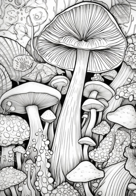 Mushroom coloring pages pictures
