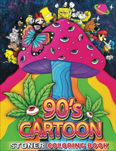S cartoon stoner coloring book adult trippy coloring book with psychedelic colouring pages weed coloring book for relaxation by hans