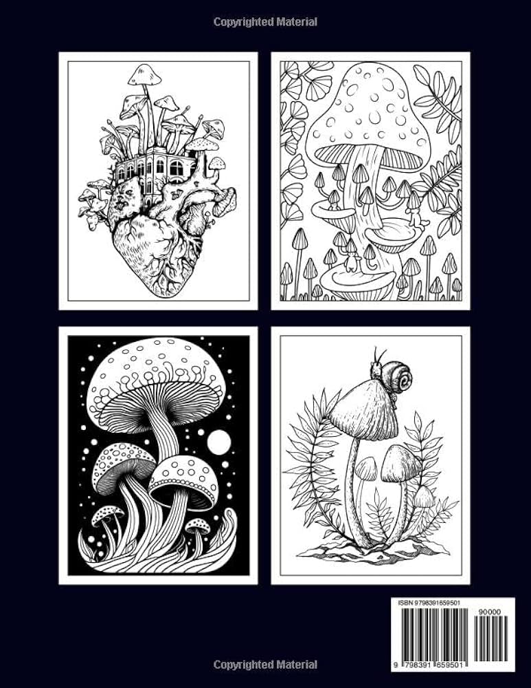 Mushroom coloring book for adults mushrooms adult coloring book features mushroom fungi for stress relief and relaxation mushrooms coloring book for adults teens and every mushroom lover artslm aissa books