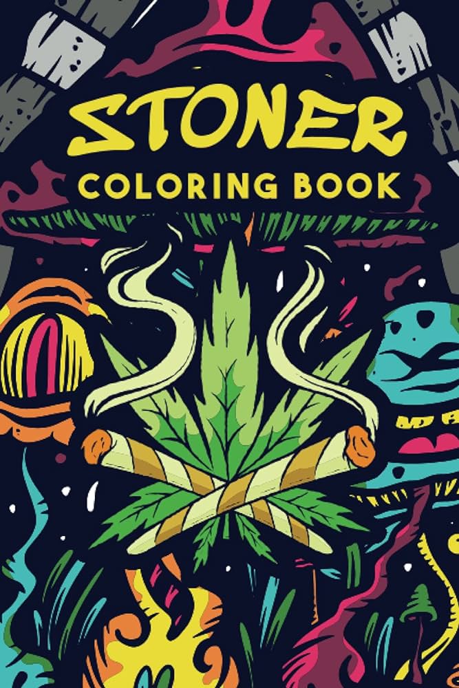 Stoner coloring book wesome book cover design for a stoner coloring book featuring trippy elements use this creative book cover design notebooks with popular pdf cover sizes for a p
