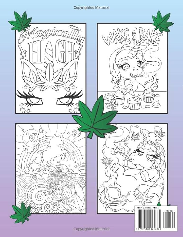 Stoner unicorn trippy coloring book for women pretty stoned a trippy stoner coloring gift book for adults with stoned unicorns unique funny and for stress relief and relaxation caramel