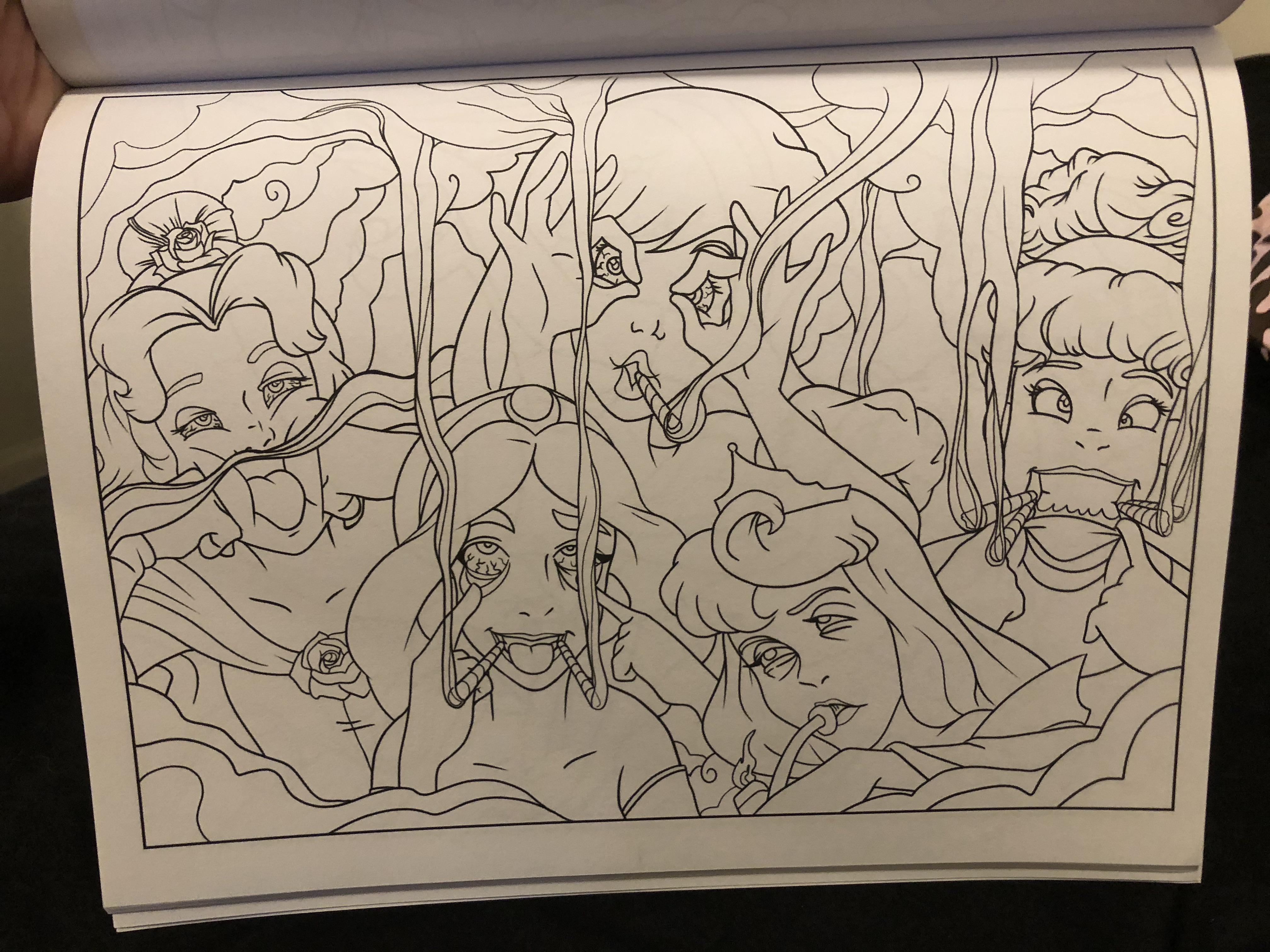 A few pages from the âdisney princess stonerâ coloring book rentwives