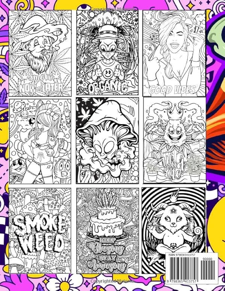 Stoner coloring book trippy coloring book for adults weed coloring book for adults anxiety relief adult coloring book krista wilkerson books