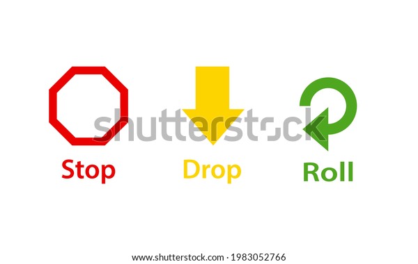 Stop drop roll fire safety poster stock vector royalty free