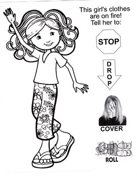 Fire safety stop drop and roll page by cathys preschool ideas tpt