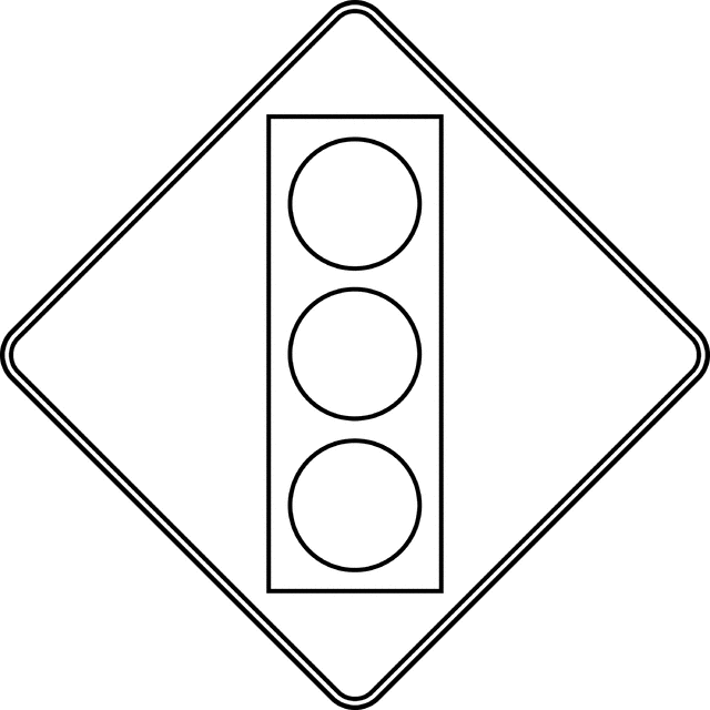 Signal ahead outline clipart