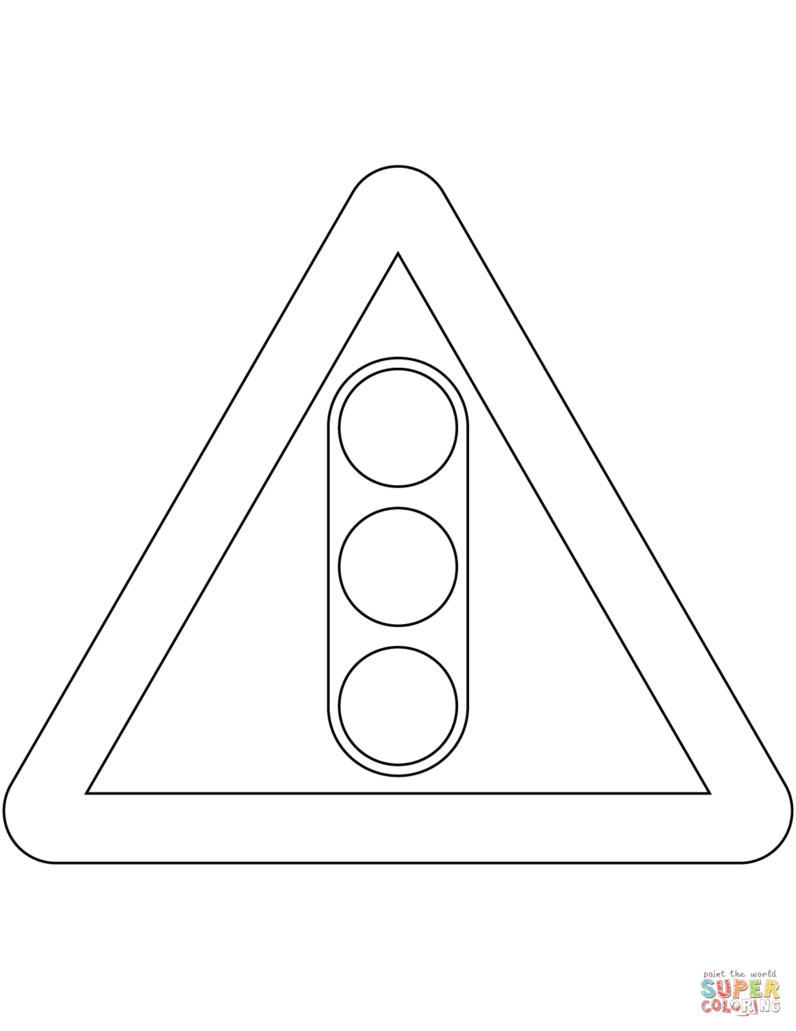 Traffic signals ahead sign in the united kingdom coloring page free printable coloring pages