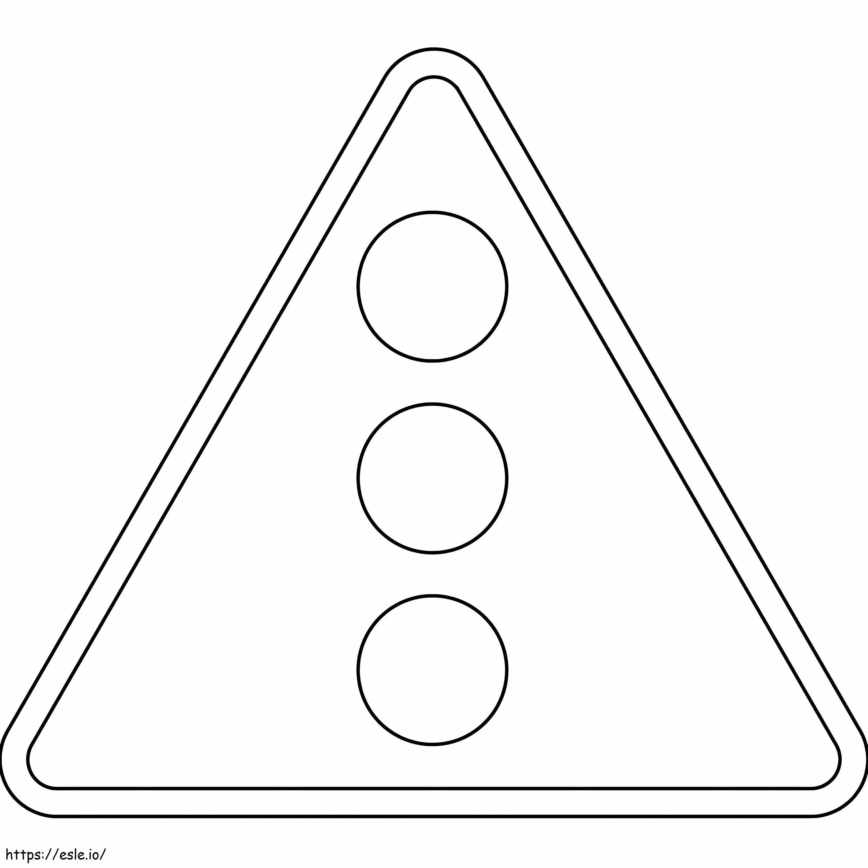 Road safety traffic light panel coloring page