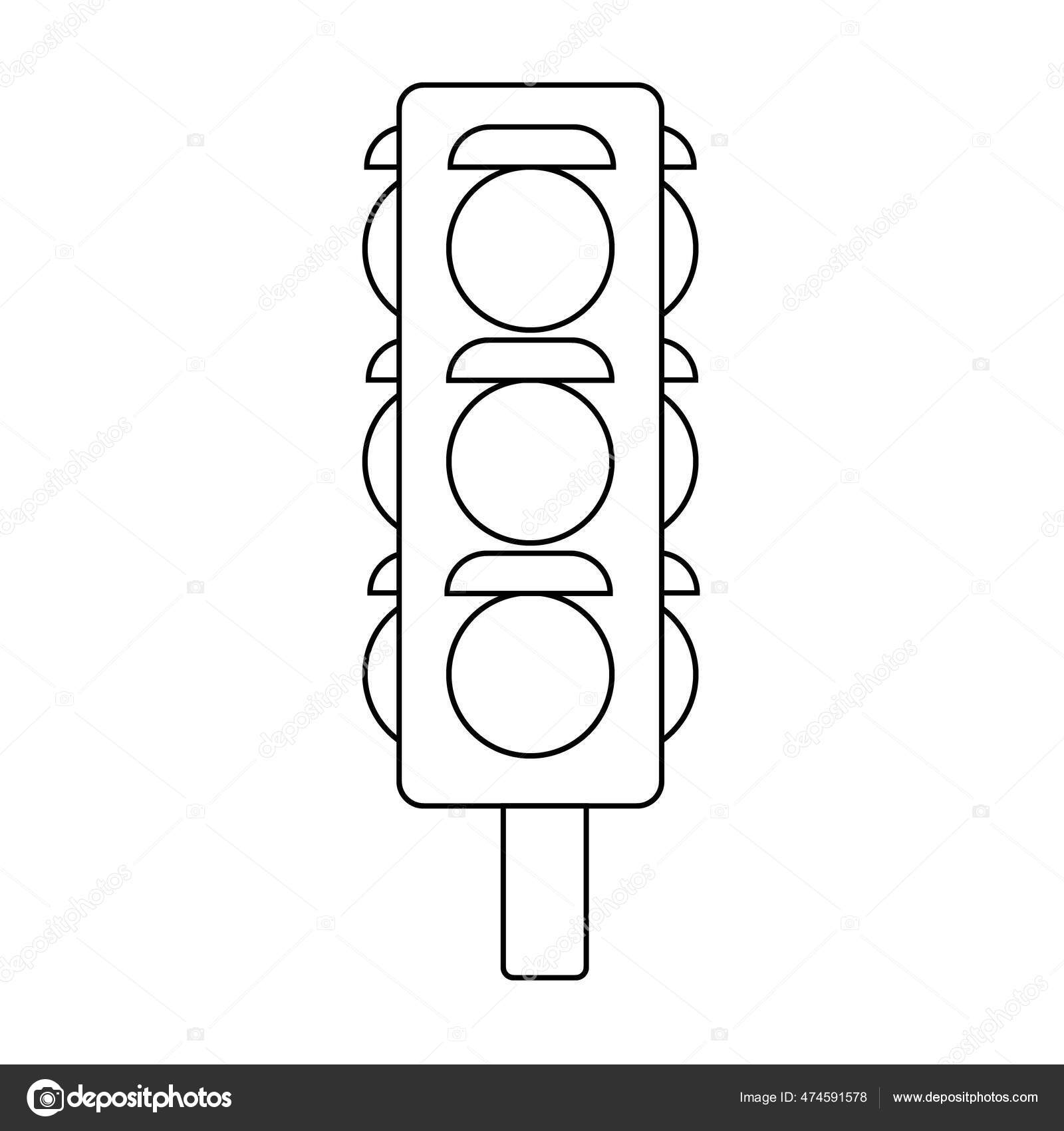 Traffic lights for kids coloring book vector illustration stock vector by aygull