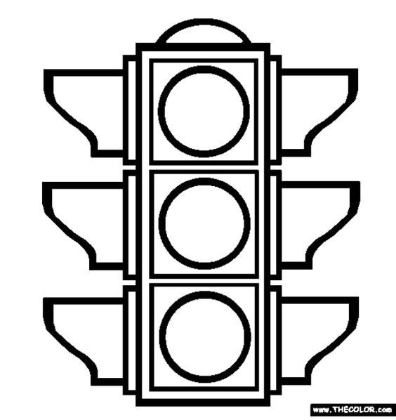 Stop light traffic light coloring pages stop light