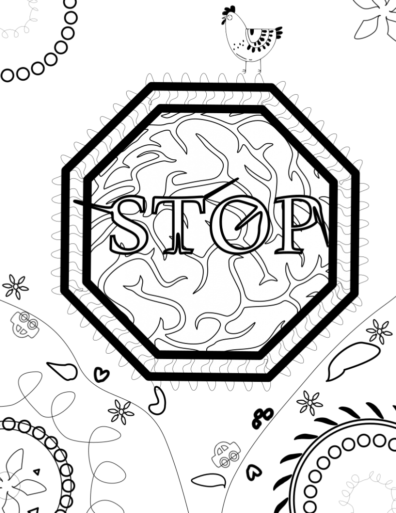 Brain stop coloring page brain drawings elen ghulam