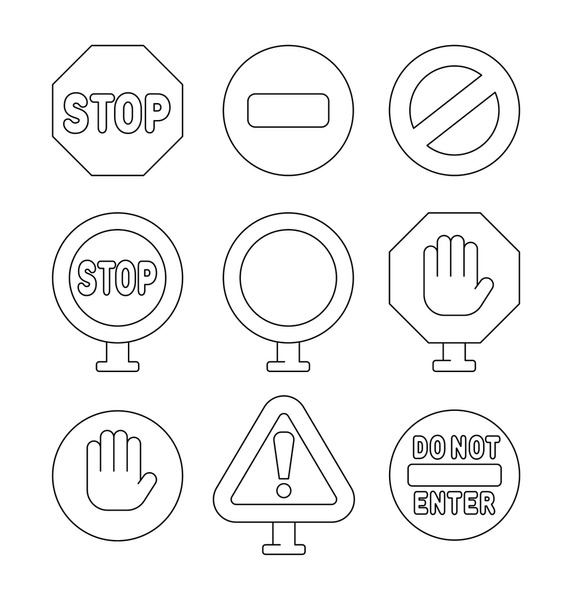 Hundred colouring pages on road safety royalty