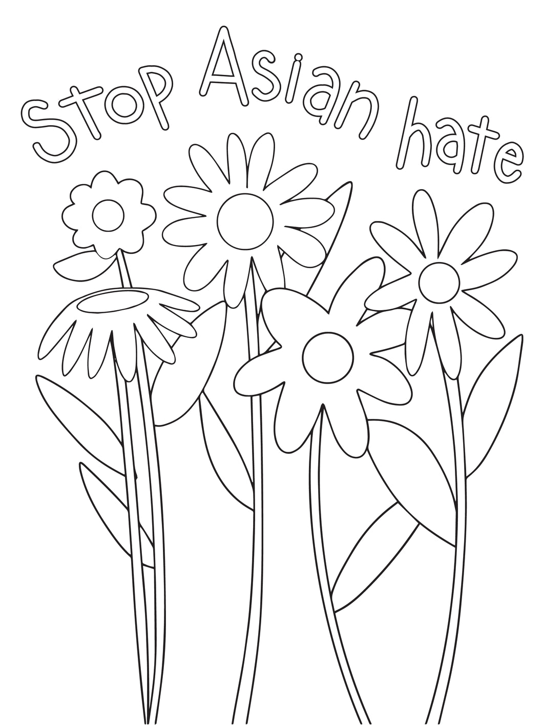 Stop asian hate coloring page instant download â love lion