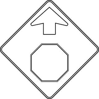 Stop ahead outline clipart