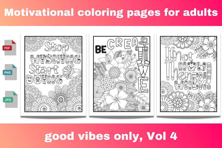 Motivational coloring pages for adults