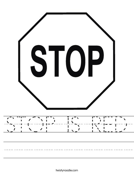 Stop is red worksheet