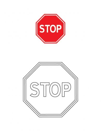 Stop traffic sign coloring page download free stop traffic sign coloring page for kids best colorinâ traffic signs shape activities preschool coloring pages