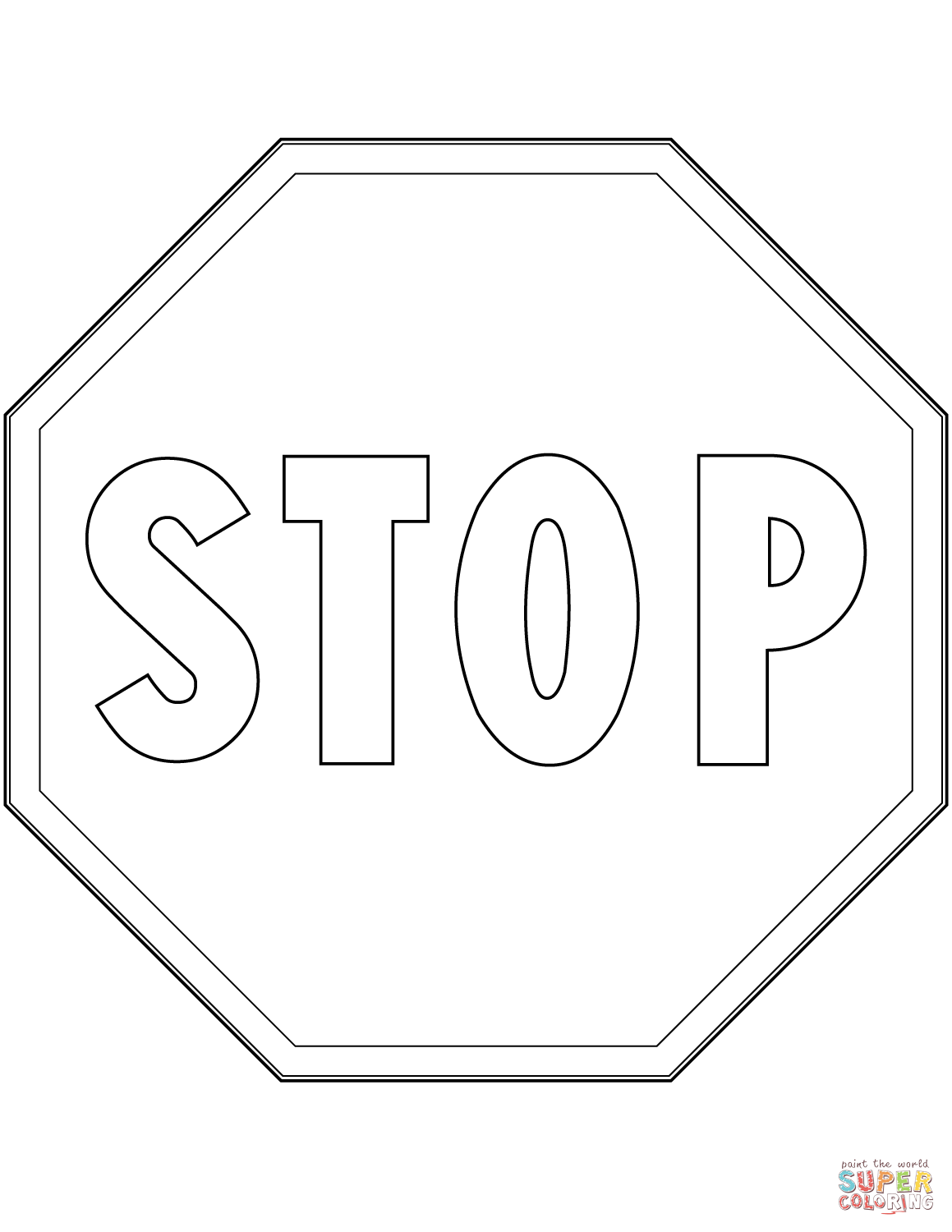 Stop sign in italy coloring page free printable coloring pages
