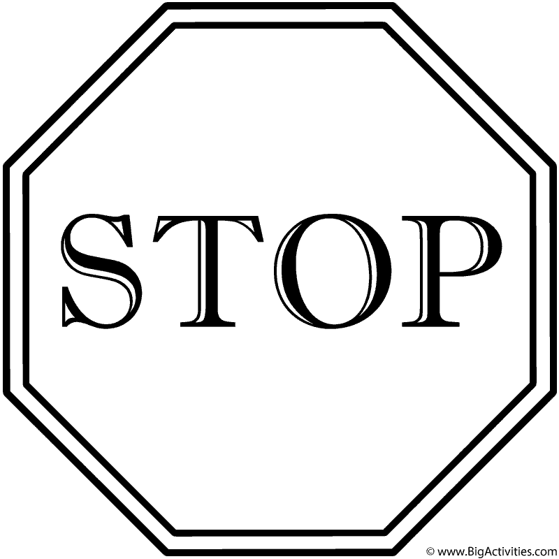 Stop sign with border
