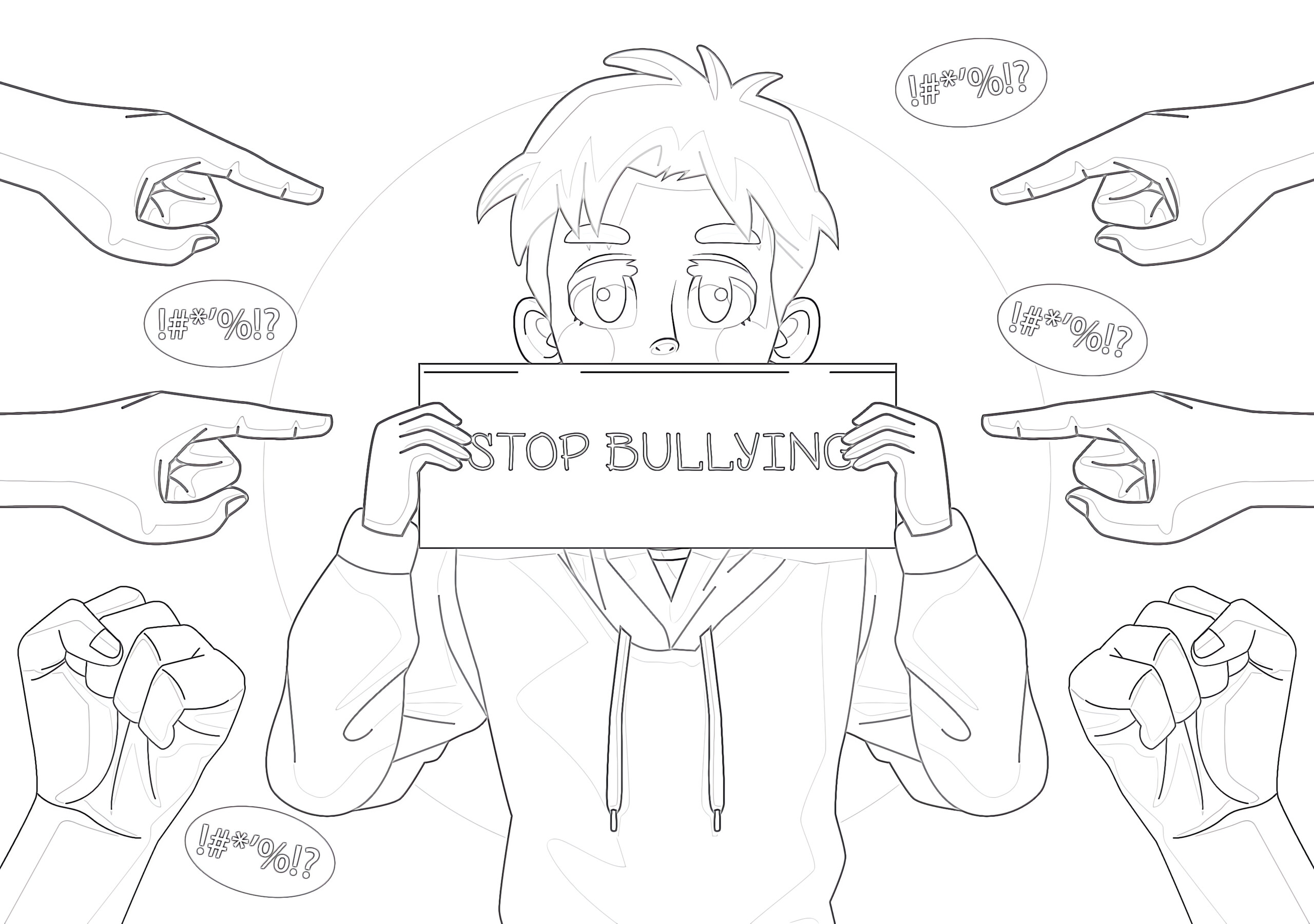 Printable stop bullying coloring page
