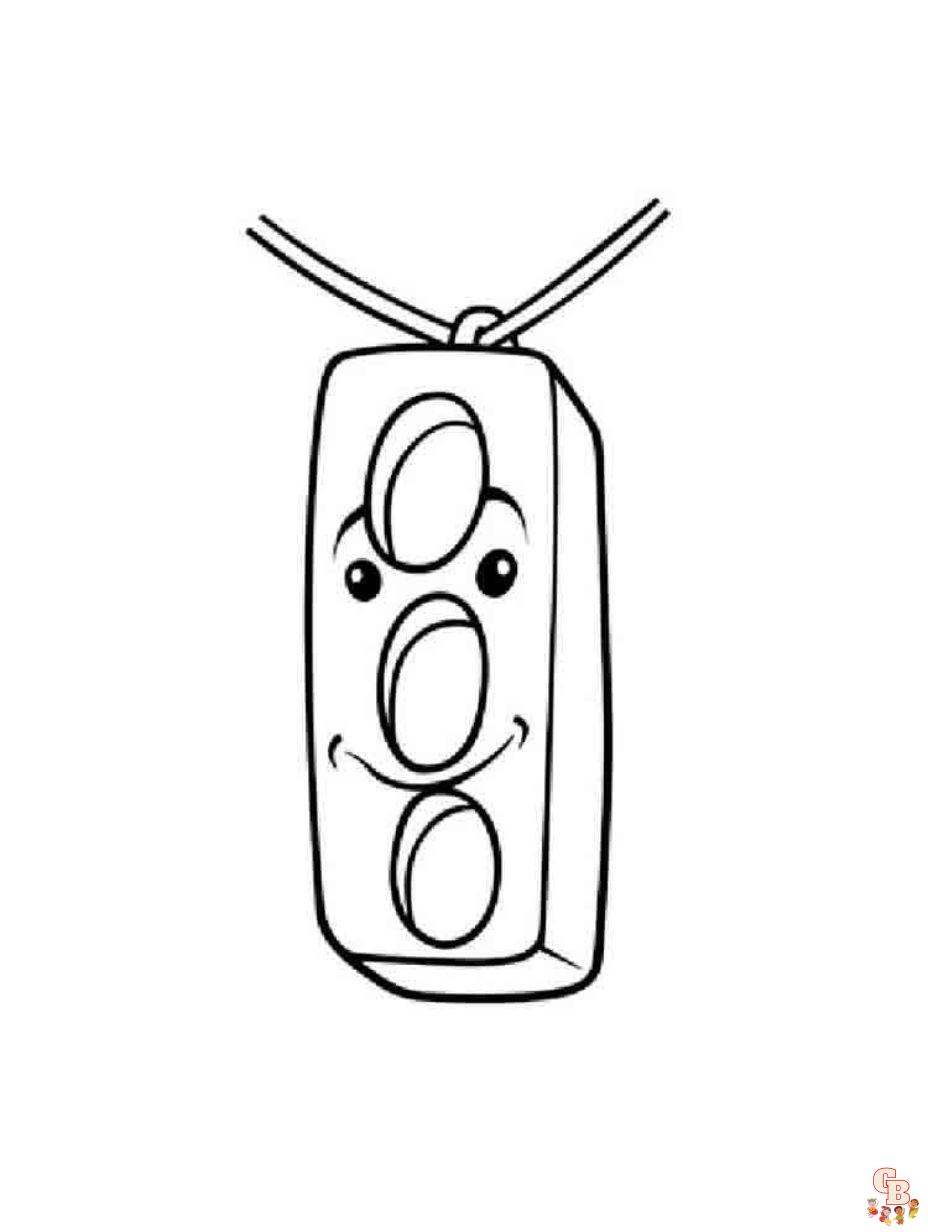 Fun and educational cute traffic light coloring pages for kids