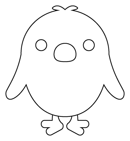 Front facing baby chick emoji coloring page free printable coloring pages