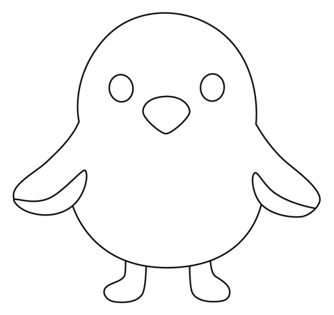 Front facing baby chick emoji coloring page free printable coloring pages