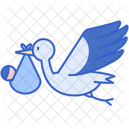 Baby stork icons