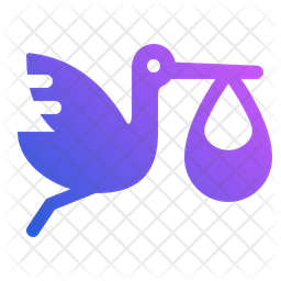 Baby stork icons