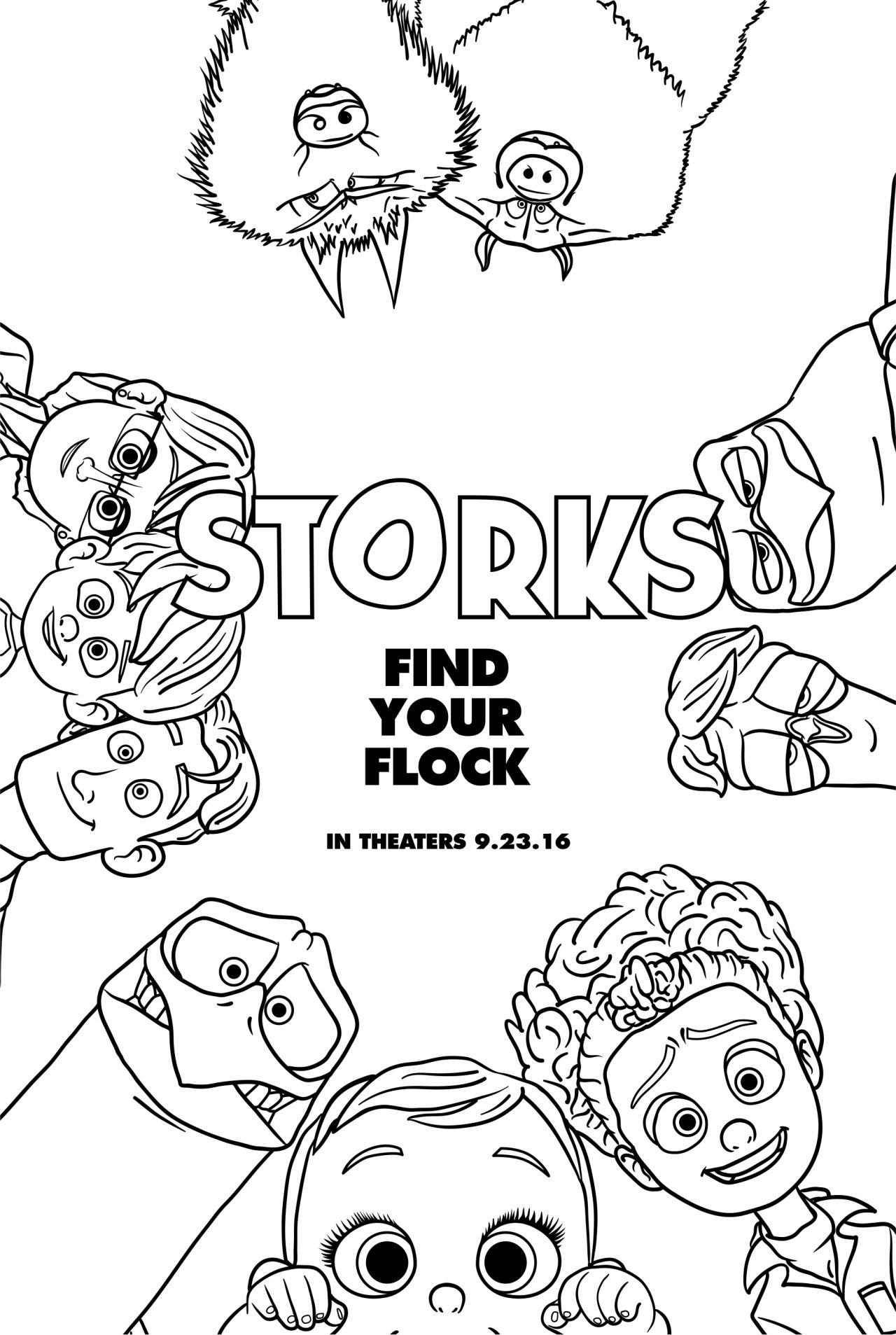Storks coloring pages to print coloring pages storks movie